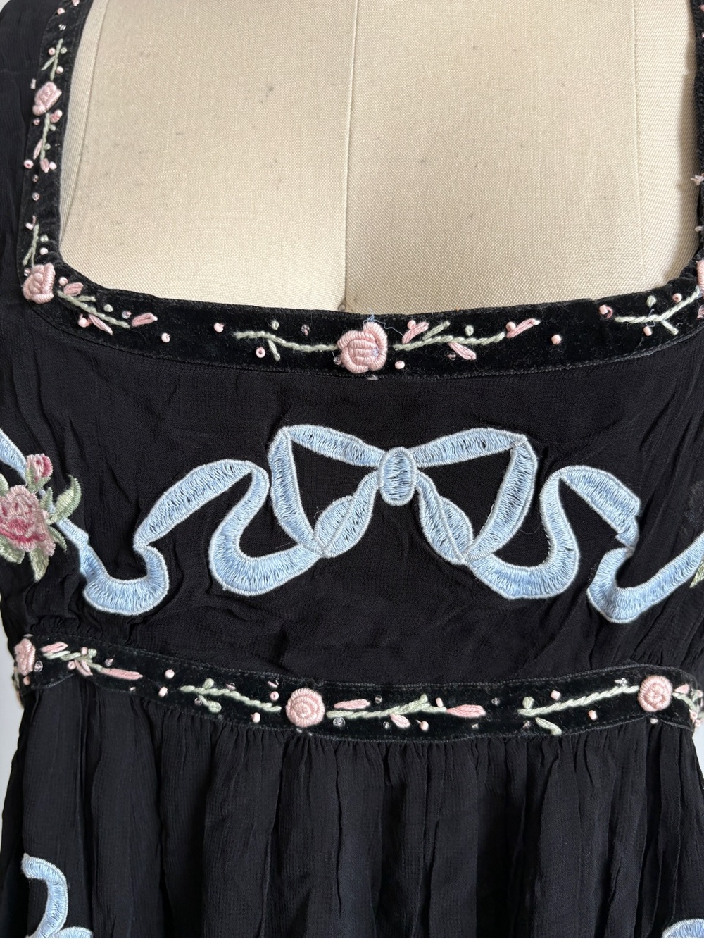 $489 NWT For Love and Lemons “Rosemarie” Maxi Dress in Black Sz Large - Picture 7 of 15